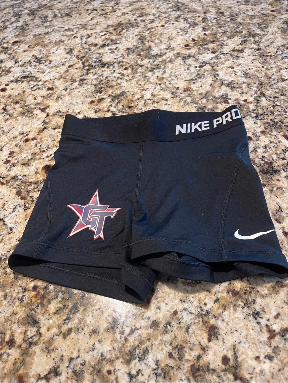 Nike Black Compression Shorts with Red Star Team Logo